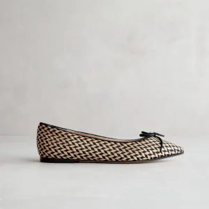 Discount Ballerina Rafia Beige e Nera Ballerine