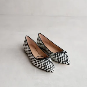 Fashion Ballerina Rafia Bianca e Nera Ballerine