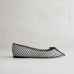 Fashion Ballerina Rafia Bianca e Nera Ballerine