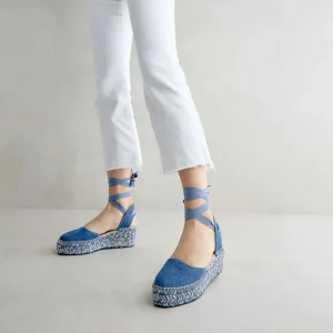 Hot Campesina Denim Espadrillas