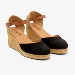 Clearance Campesina Nera con Cinturino Espadrillas