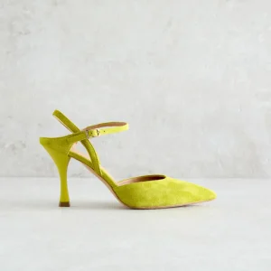 Outlet Decolleté Lime in Camoscio Décolleté