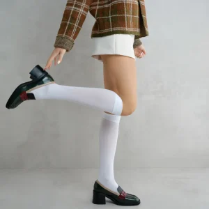 Fashion Mocassino Combo con Tacco Mocassini