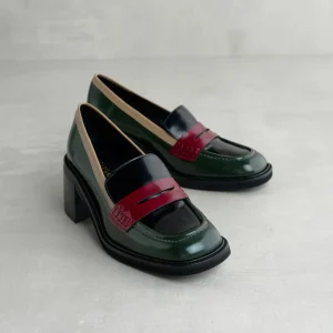 Fashion Mocassino Combo con Tacco Mocassini