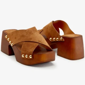 Sale Mule Borchiate Sandali Con Tacco