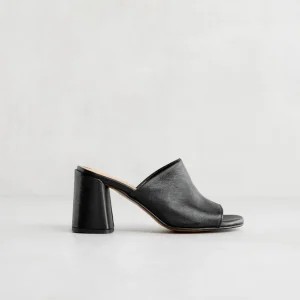 Hot Mule in Pelle Sandali Con Tacco