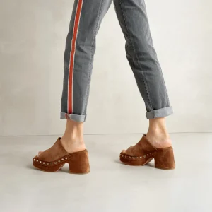 Clearance Mule Open Toe Sandali Con Tacco