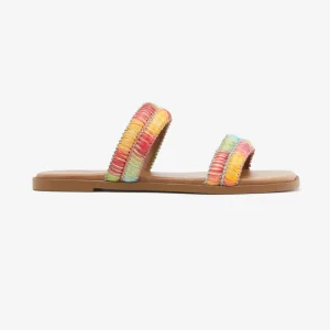Best Mule Rafia Multi Sandali Flat