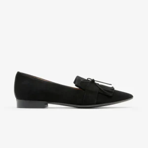 Sale Pantofolina Nera con Frangia Ballerine