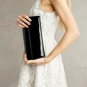 Clearance Pochette Vernice Nera Borse