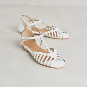 Clearance Sandali T-Strap Bianchi Sandali Flat