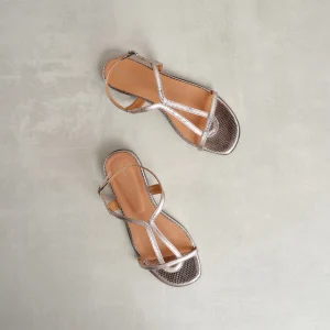 Fashion Sandalo Argento Sandali Flat