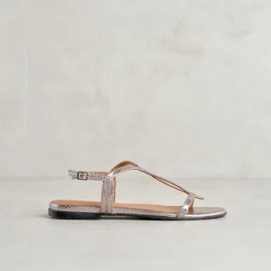 Fashion Sandalo Argento Sandali Flat