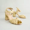 Fashion Sandalo Rafia Beige Sandali Con Tacco