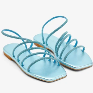 Online Sandalo Strass Turchese Sandali Flat