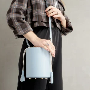 Sale Secchiello in Saffiano Cielo Borse
