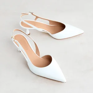 Hot Slingback Bianca a Punta Décolleté