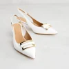 Discount Slingback Bianca con Fibbia Décolleté