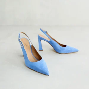 Sale Slingback Camoscio Jeans Décolleté