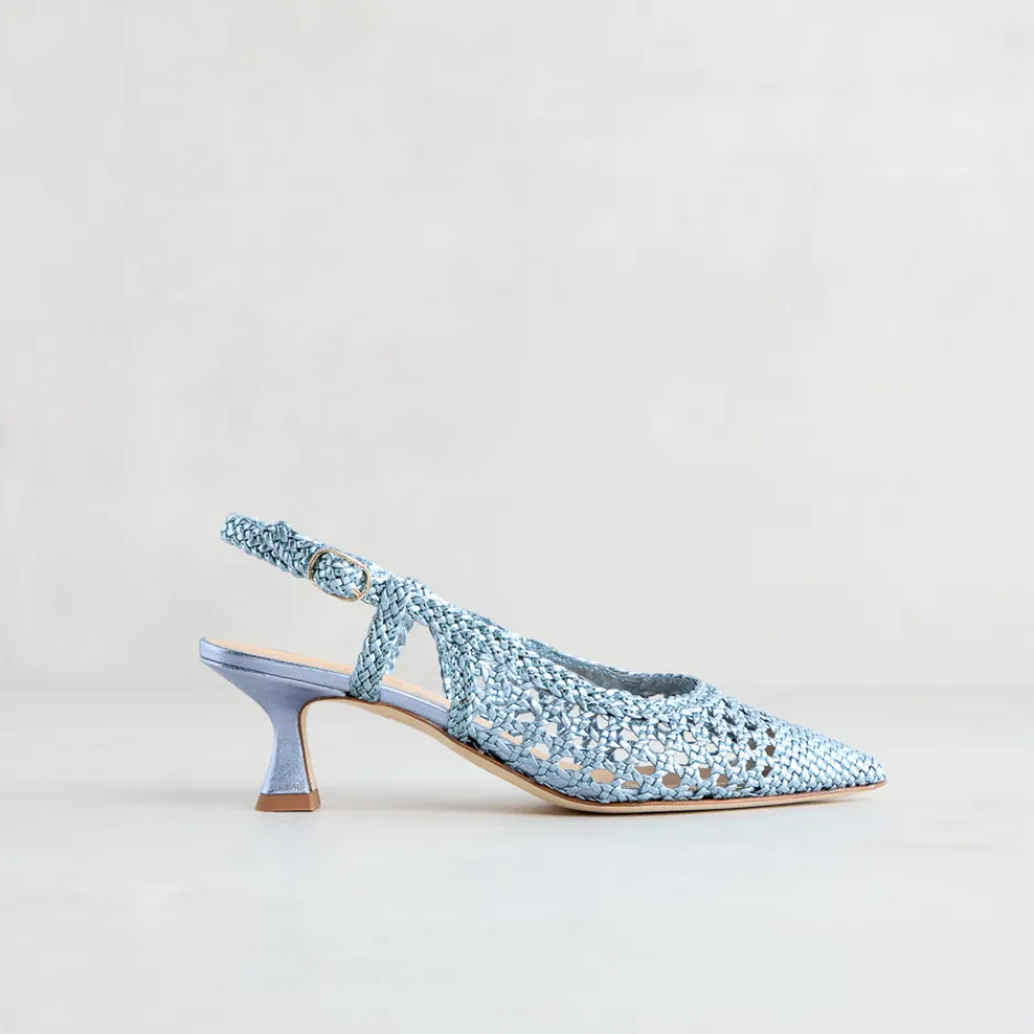 slingback_intreccio_azzur_1.webp Online Slingback Intreccio Décolleté