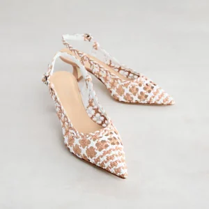 Hot Slingback Intreccio Camel Décolleté