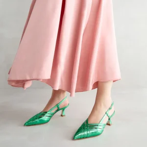 Sale Slingback Laminate Verdi Décolleté