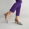 Fashion Slingback Nera con Perle Décolleté