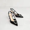 Best Slingback Nera in Raso Décolleté