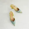 Fashion Slingback Tela Lime Décolleté