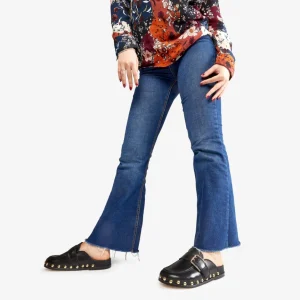 New Slipper Nera con Fibbia Mocassini