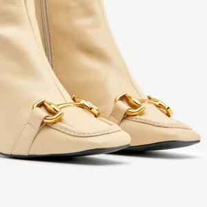 Discount Stivaletto Beige con Morsetto Stivaletti Con Tacco