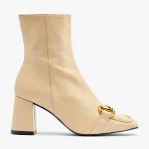 Discount Stivaletto Beige con Morsetto Stivaletti Con Tacco