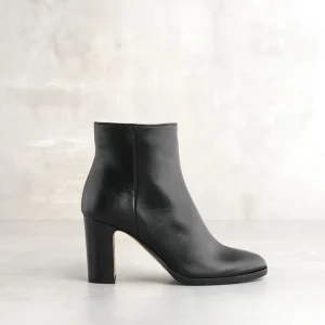 Clearance Stivaletto in Pelle Nera Stivaletti Con Tacco