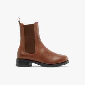 Discount Stivaletto Marrone con Elastico Stivaletti Flat