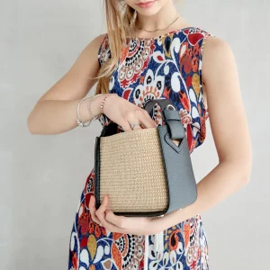 Outlet V-Bag Nera in Rafia Borse